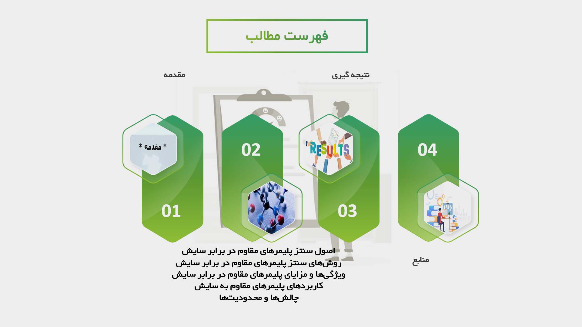 پاورپوینت در مورد توسعه روش‌های سنتز پلیمرهای مقاوم در برابر سایش